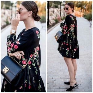 Zara floral embroidered dress